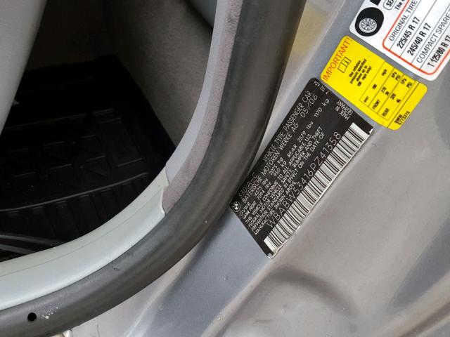 WBABW53416PZ41358 - 2006 BMW 330 CI SILVER photo 10