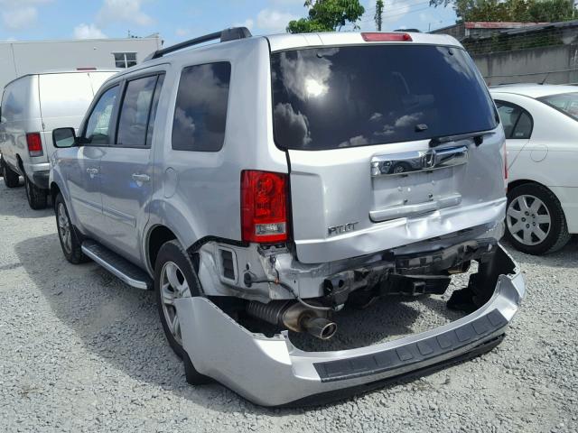 5FNYF3H59DB024369 - 2013 HONDA PILOT EXL SILVER photo 3