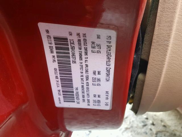 1C3EJ56H1XN637185 - 1999 CHRYSLER CIRRUS LXI RED photo 10