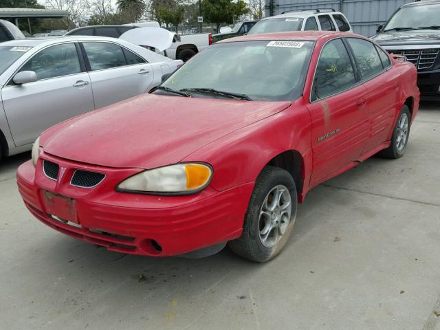 1G2NF52T11C107653 - 2001 PONTIAC GRAND AM S RED photo 2