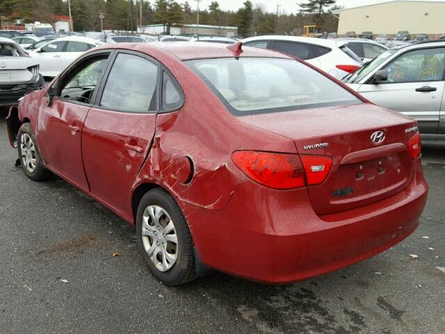 KMHDU46D89U750786 - 2009 HYUNDAI ELANTRA GL RED photo 3