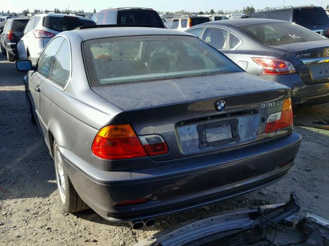 WBABN53471JU31076 - 2001 BMW 330 CI GRAY photo 3