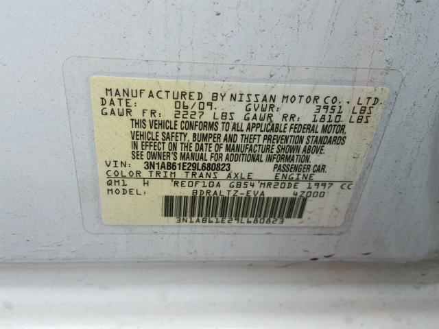 3N1AB61E29L680823 - 2009 NISSAN SENTRA 2.0 WHITE photo 10