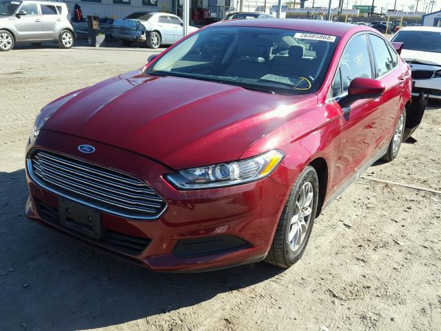 3FA6P0G79GR166073 - 2016 FORD FUSION S BURGUNDY photo 2