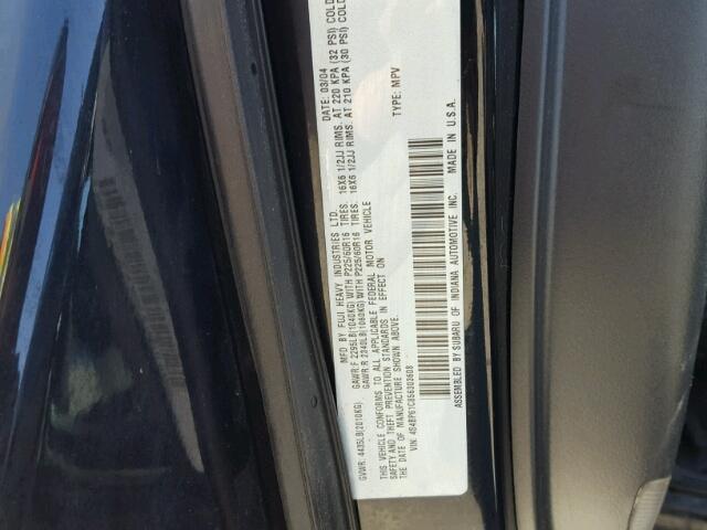 4S4BP61C856303608 - 2005 SUBARU LEGACY BLACK photo 10