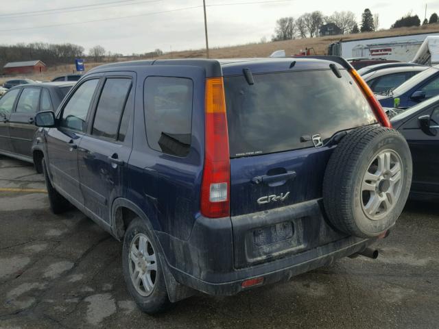 JHLRD78824C007585 - 2004 HONDA CR-V EX BLUE photo 3