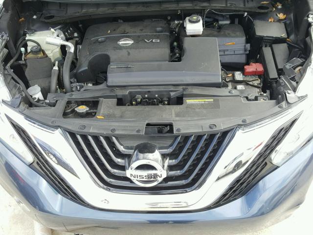 5N1AZ2MG8FN260411 - 2015 NISSAN MURANO S BLUE photo 7