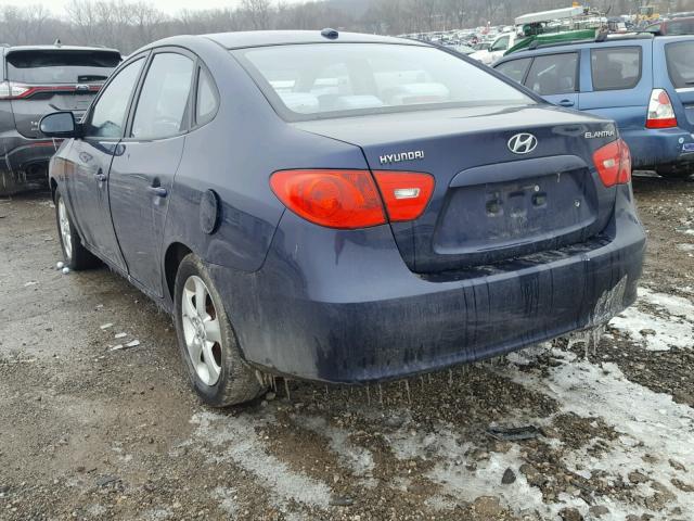 KMHDU46D79U611636 - 2009 HYUNDAI ELANTRA GL BLUE photo 3