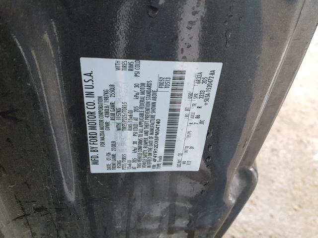 4F4YR12DX6PM04140 - 2006 MAZDA B2300 GRAY photo 10