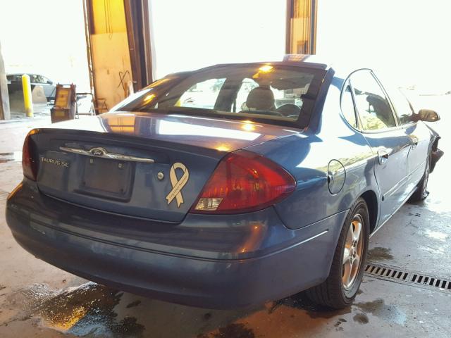 1FAHP53UX2G281279 - 2002 FORD TAURUS SE BLUE photo 4