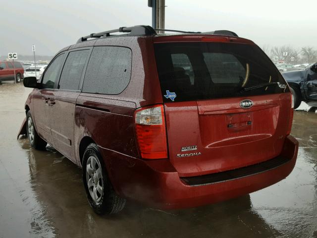 KNDMB233286194651 - 2008 KIA SEDONA EX BURGUNDY photo 3