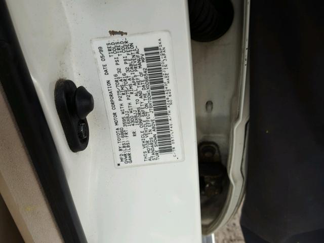 JT6HT00W1X0066542 - 1999 LEXUS LX 470 CREAM photo 10