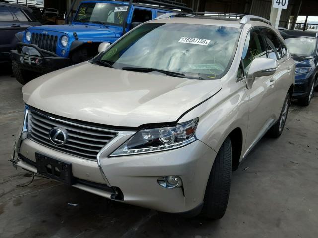 JTJZK1BAXD2007512 - 2013 LEXUS RX 350 BEIGE photo 2