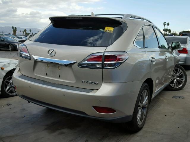 JTJZK1BAXD2007512 - 2013 LEXUS RX 350 BEIGE photo 4