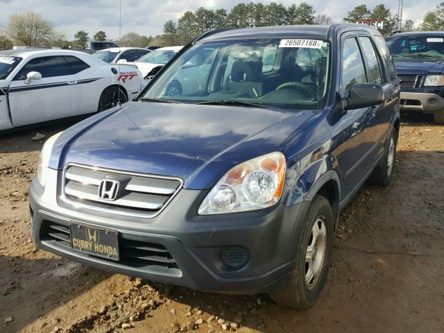 JHLRD68585C007320 - 2005 HONDA CR-V LX BLUE photo 2