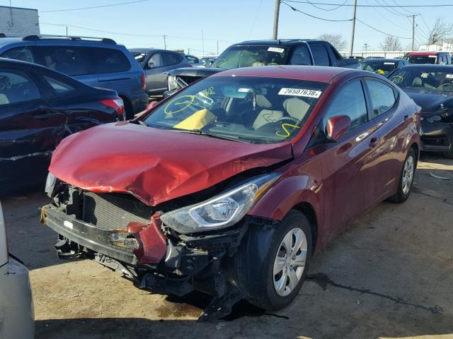 5NPDH4AEXGH736307 - 2016 HYUNDAI ELANTRA SE RED photo 2