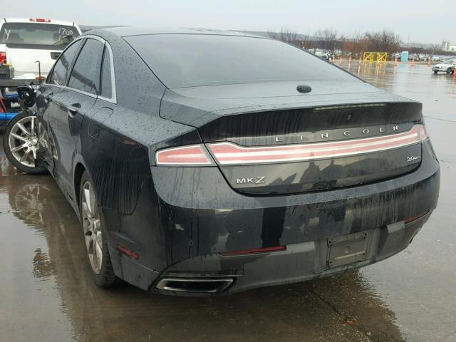 3LN6L2G95ER830204 - 2014 LINCOLN MKZ BLACK photo 3