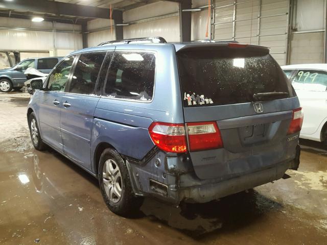 5FNRL38775B108805 - 2005 HONDA ODYSSEY EX BLUE photo 3