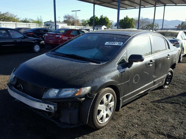 2HGFA16559H311529 - 2009 HONDA CIVIC LX BLACK photo 2