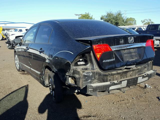 2HGFA16559H311529 - 2009 HONDA CIVIC LX BLACK photo 3