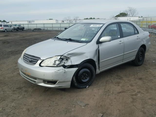 2T1BR38EX4C278156 - 2004 TOYOTA COROLLA CE SILVER photo 2