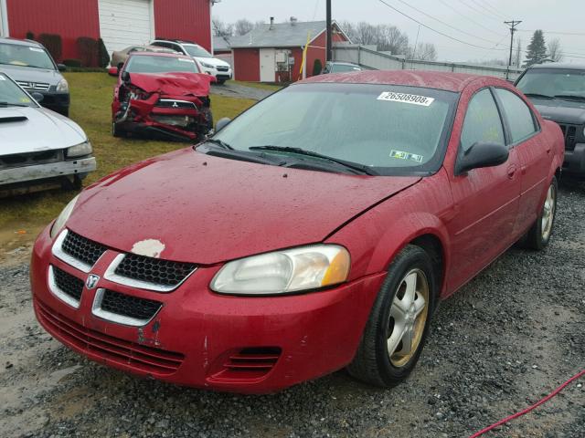 1B3EL46J05N688436 - 2005 DODGE STRATUS SX RED photo 2