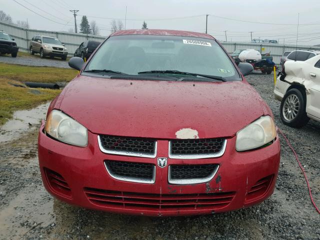 1B3EL46J05N688436 - 2005 DODGE STRATUS SX RED photo 9