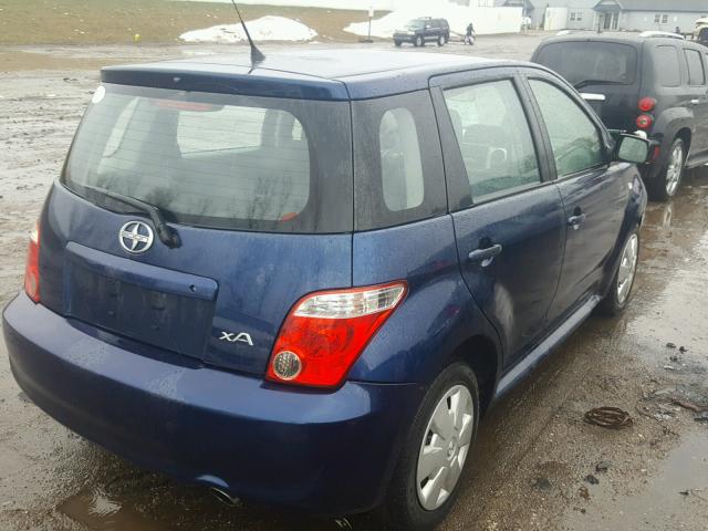 JTKKT624760163748 - 2006 TOYOTA SCION XA BLUE photo 4