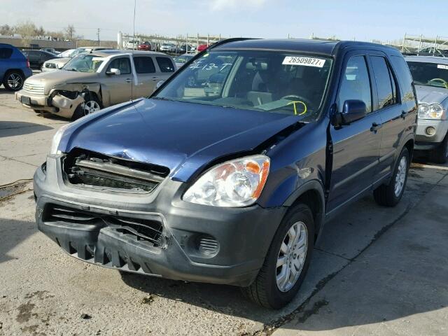 JHLRD78875C055973 - 2005 HONDA CR-V EX BLUE photo 2