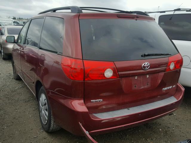 5TDZK23C28S196034 - 2008 TOYOTA SIENNA CE MAROON photo 3