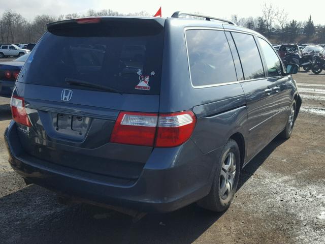 5FNRL38696B402313 - 2006 HONDA ODYSSEY EX BLUE photo 4