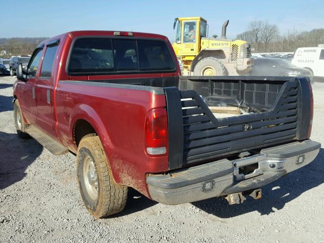 1FTNW20F12ED46584 - 2002 FORD F250 SUPER RED photo 3