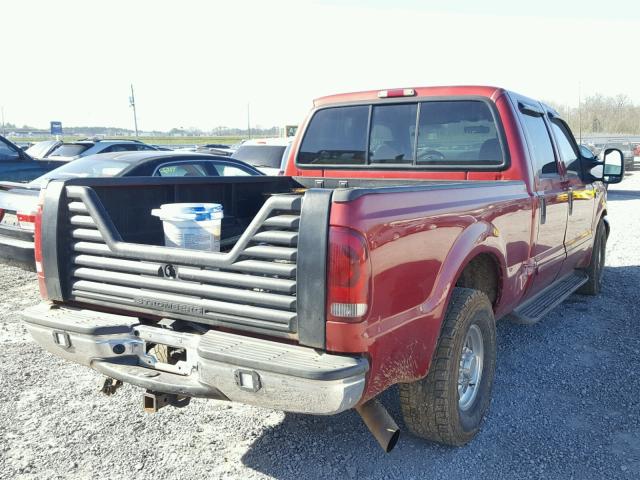 1FTNW20F12ED46584 - 2002 FORD F250 SUPER RED photo 4