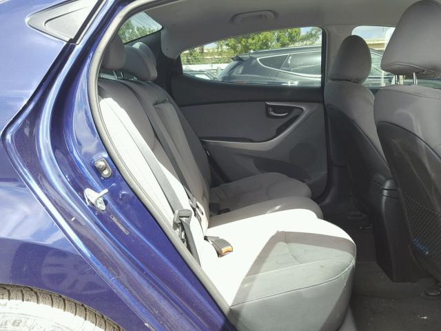 5NPDH4AE8CH092431 - 2012 HYUNDAI ELANTRA GL BLUE photo 6