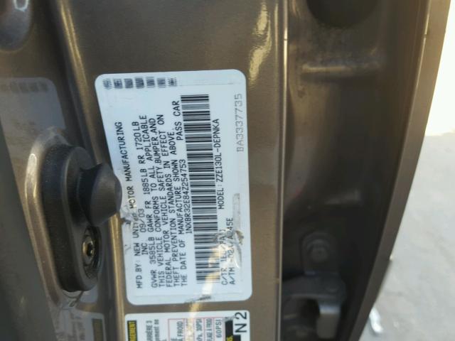 1NXBR32E84Z254753 - 2004 TOYOTA COROLLA CE GRAY photo 10