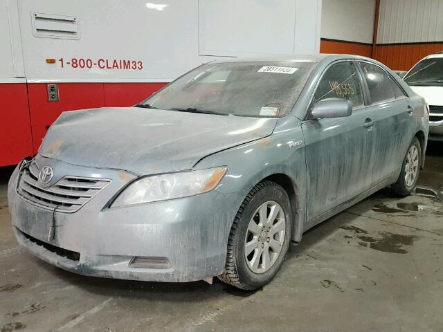 4T1BB46K98U034649 - 2008 TOYOTA CAMRY HYBR BLUE photo 2