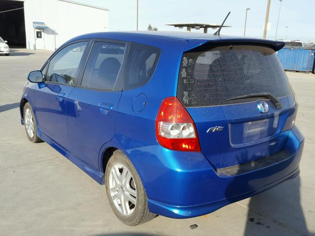 JHMGD37697S011641 - 2007 HONDA FIT S BLUE photo 3