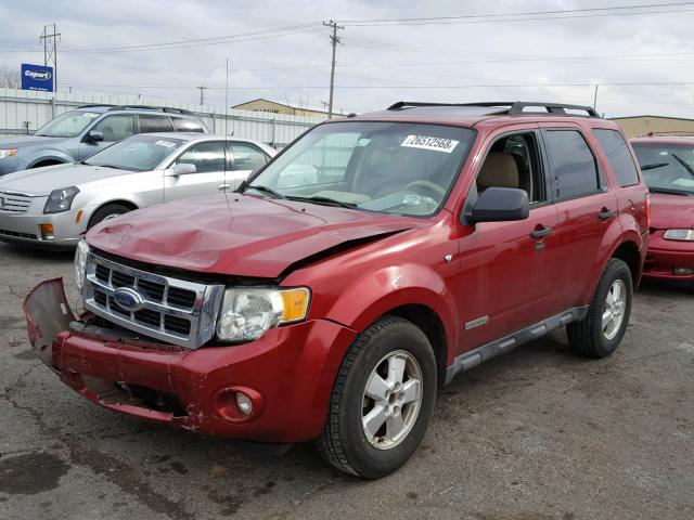 1FMCU03198KA56472 - 2008 FORD ESCAPE XLT RED photo 2