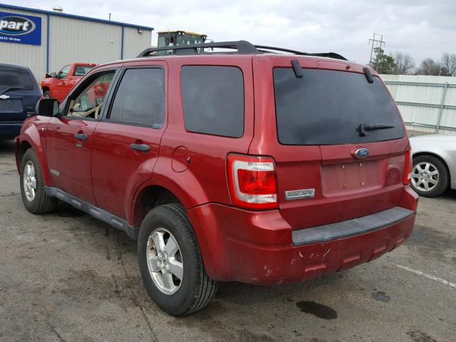 1FMCU03198KA56472 - 2008 FORD ESCAPE XLT RED photo 3