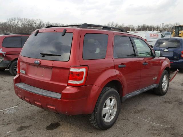 1FMCU03198KA56472 - 2008 FORD ESCAPE XLT RED photo 4