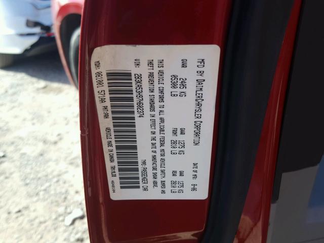 2B3KA53H97H602374 - 2007 DODGE CHARGER R/ RED photo 10