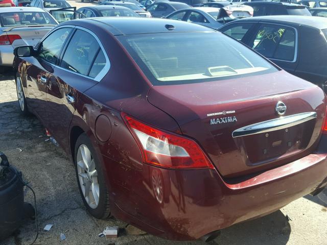 1N4AA5AP7AC815120 - 2010 NISSAN MAXIMA S MAROON photo 3