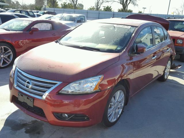 3N1AB7AP4FY368587 - 2015 NISSAN SENTRA S RED photo 2