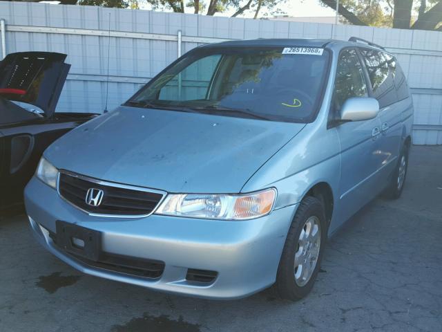 5FNRL18964B004908 - 2004 HONDA ODYSSEY EX BLUE photo 2