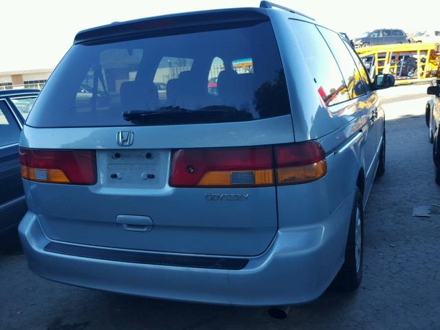 5FNRL18964B004908 - 2004 HONDA ODYSSEY EX BLUE photo 4