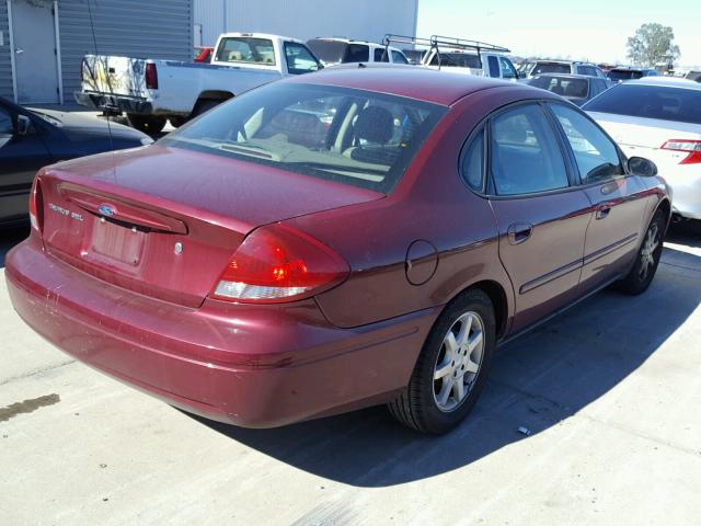 1FAFP56U96A207735 - 2006 FORD TAURUS SEL BURGUNDY photo 4