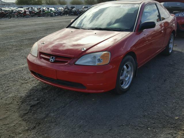 1HGEM22952L104990 - 2002 HONDA CIVIC EX წითელი ფოტო 2