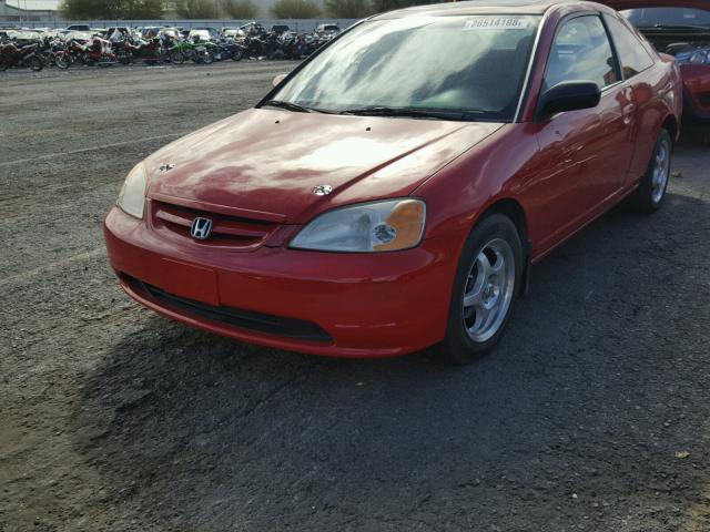 1HGEM22952L104990 - 2002 HONDA CIVIC EX RED photo 2