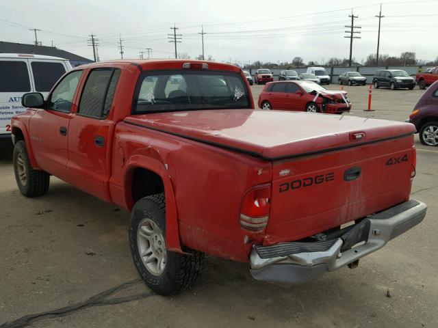 1B7HG2AN51S299432 - 2001 DODGE DAKOTA QUA RED photo 3