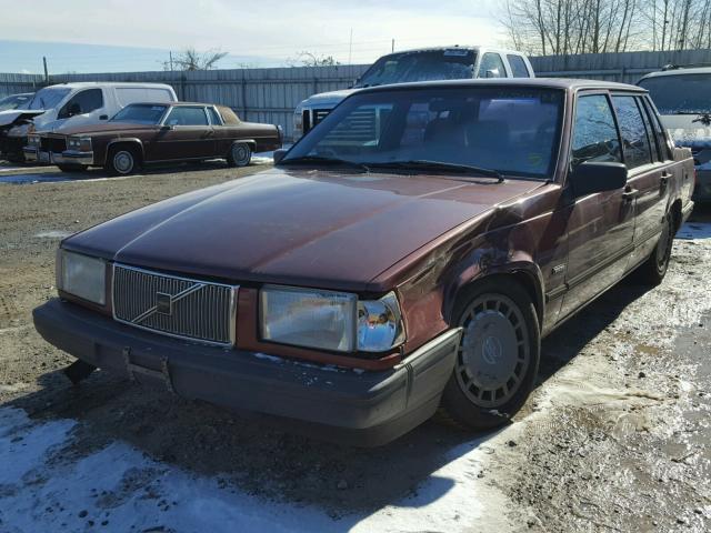 YV1FA8849M2511272 - 1991 VOLVO 740 MAROON photo 2